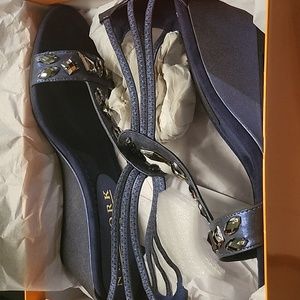 New York Transit Wedges Size 11 Navy Blue